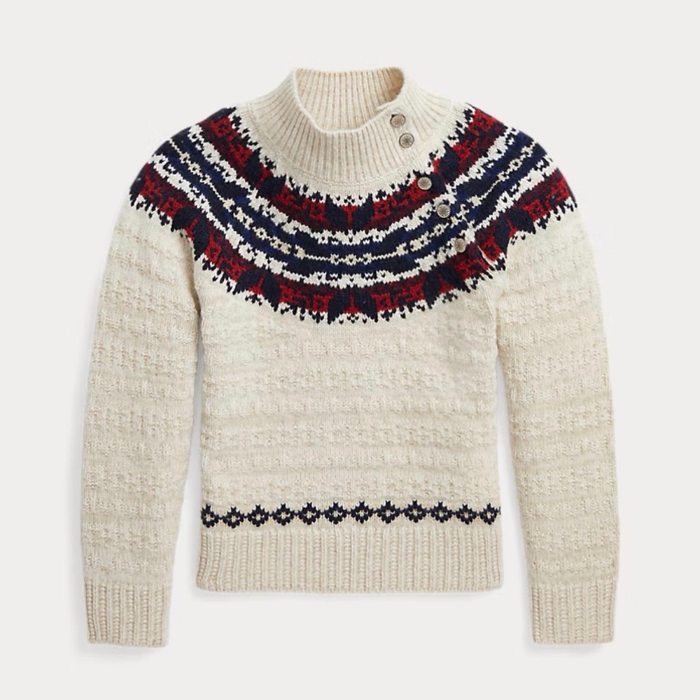 Polo Ralph Lauren Girls Fair Isle Wool-Blend Sweater Size L(12-14). New Without